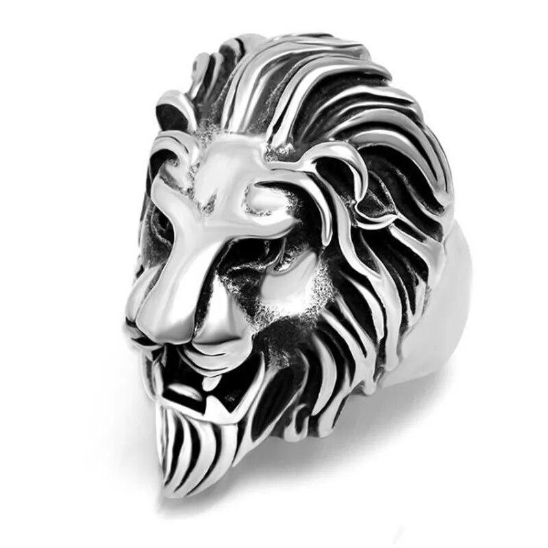 FDLK New Retro Style Cross Crown Lion Animal Ring Men's Domineering Gothic Punk Hip Hop Rock Accessories Gift Wholesale