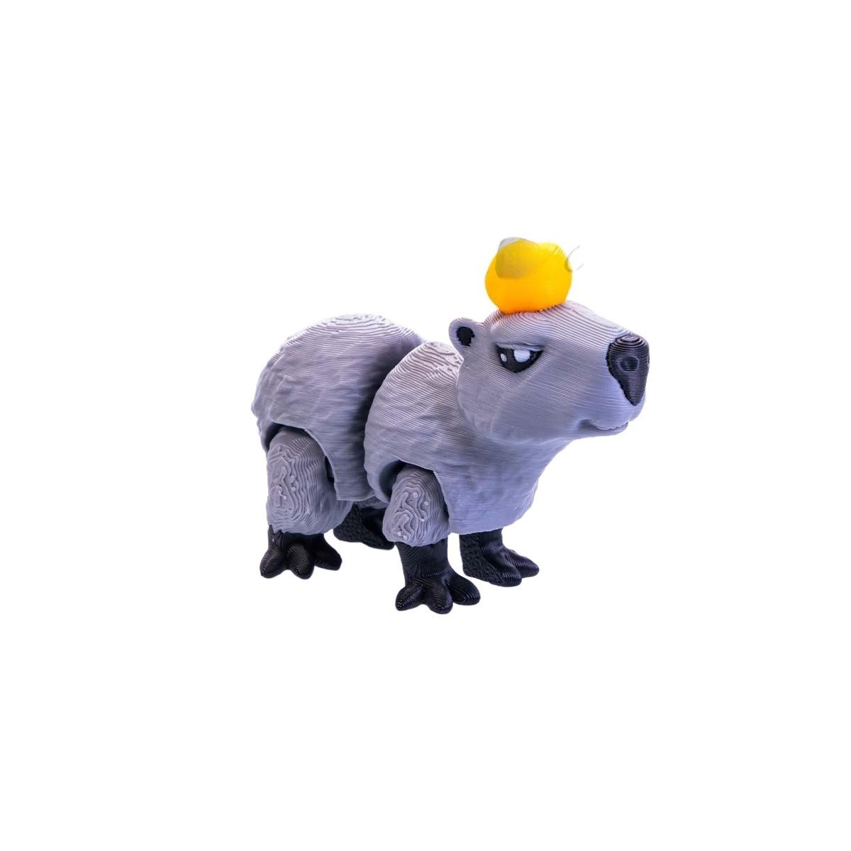 

3D-printed Capybara Action Figures Articulated Movable Capibala Figurines Creative Animal Ornaments Home Decors Christmas Gift 6*5*4cm серый