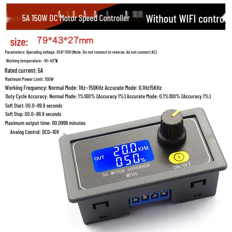 Adjustable Digital Display PWM Signal Generator Module, 1/2/3 Channel, kHz Frequency Square/Rectangular Wave