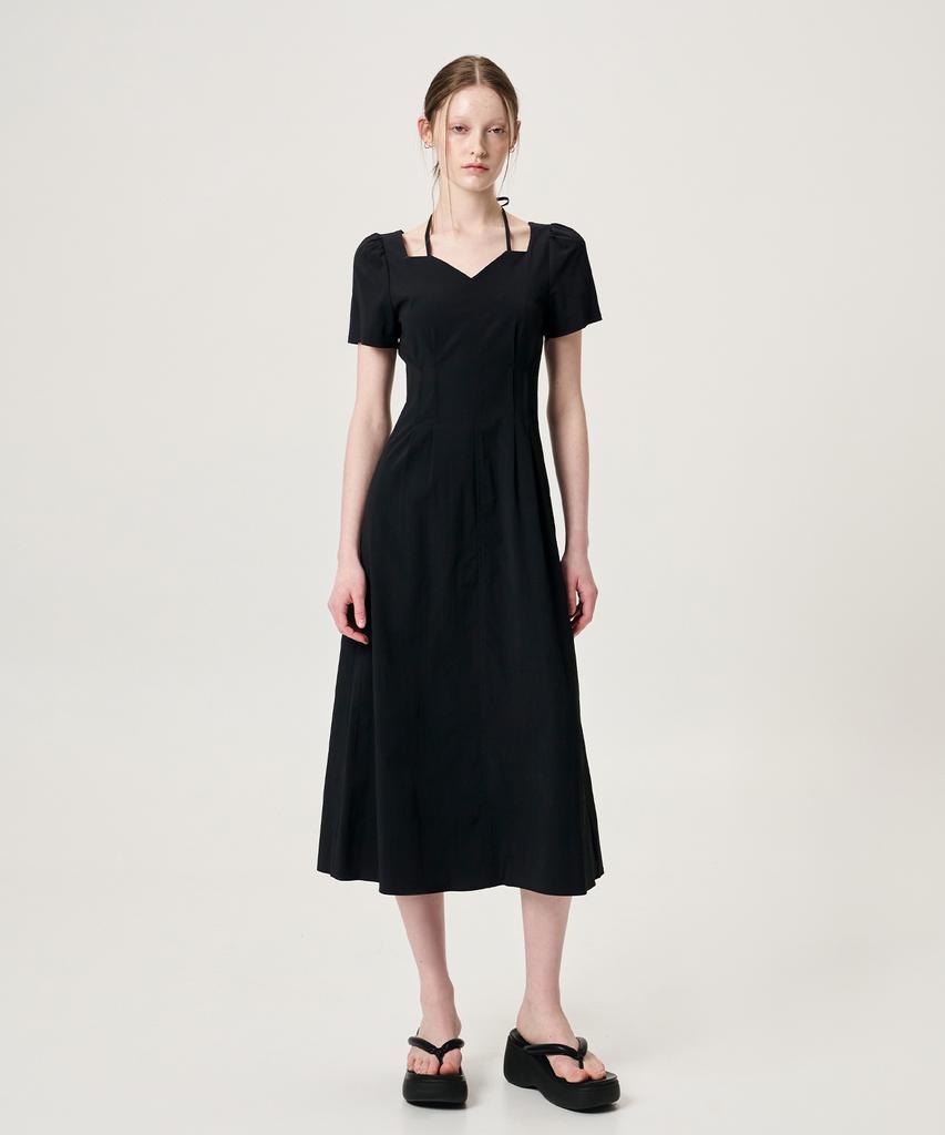 Etmont Heart Neck Strap Dress, Black