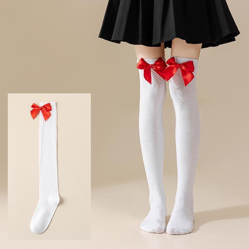 Christmas Striped Over Knee Thigh High Stockings 1 Pair Soft Socks for Women Xmas Party Favor Gift Option