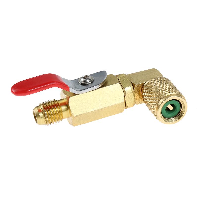 3Pcs Air Conditioner Ball Valve,AC Refrigerant 1/4inch SAE 90 Degree Shut-Off Valves for HVAC R134A R12 R22 R502 Charging Hoses