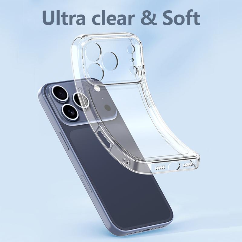 Black Butterfly Printed TPU Phone Case For iPhone 17 16 Pro 15 14 13 12 Pro Max 11 Shockproof Transparent Soft Silicone Cover