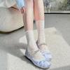 Elegant White Cable Knit Mid-Calf Socks: Women's Ballet Style Lace Mesh Leg Warmers