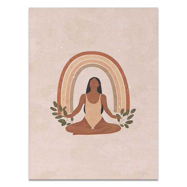 Vintage Lady skandinavisches minimalistisches Boho-Wandkunst-Leinwandgemälde, nordische Poster und Drucke, Bilder für Wohnzimmerdekoration
