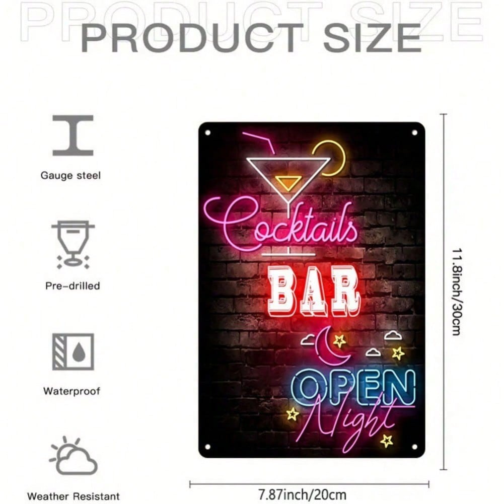 

Neon Cocktail Bar Light Up Sign Wall Art Decor For Night Party Home Pub 8x12 Inches 20x30 разноцветный
