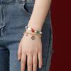 Christmas Elements Pearl Jewelry Clover Bells Geometric Creative Simple Double Bracelet