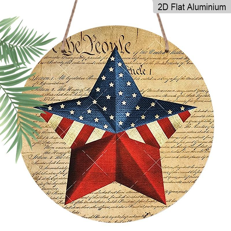 

2D Flat Aluminum Wall Hanging in The Style of The 250th Anniversary of The Founding of The United States, Available in Various Sizes. Features A 20*20cm