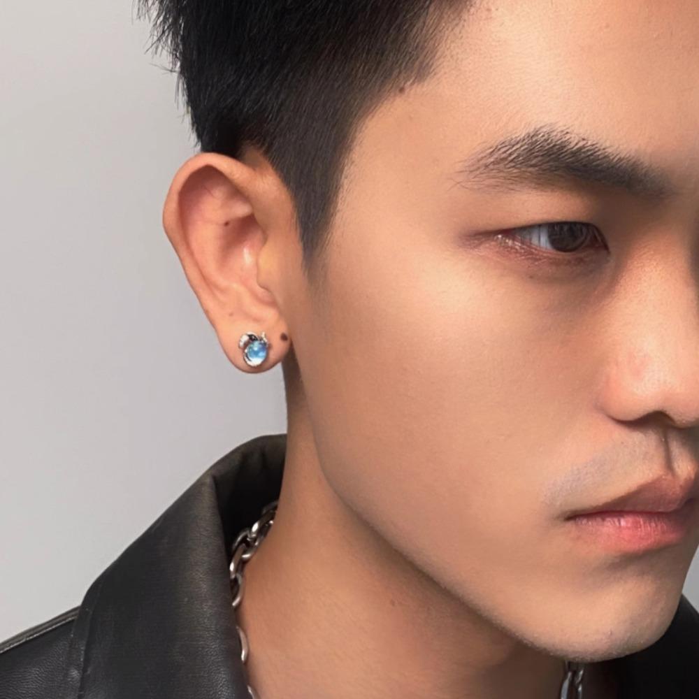 Punk Crystal Magnetic Ear Stud Korean Style Men Ear Cuffs Stylish Non Piercing Jewelry  Party