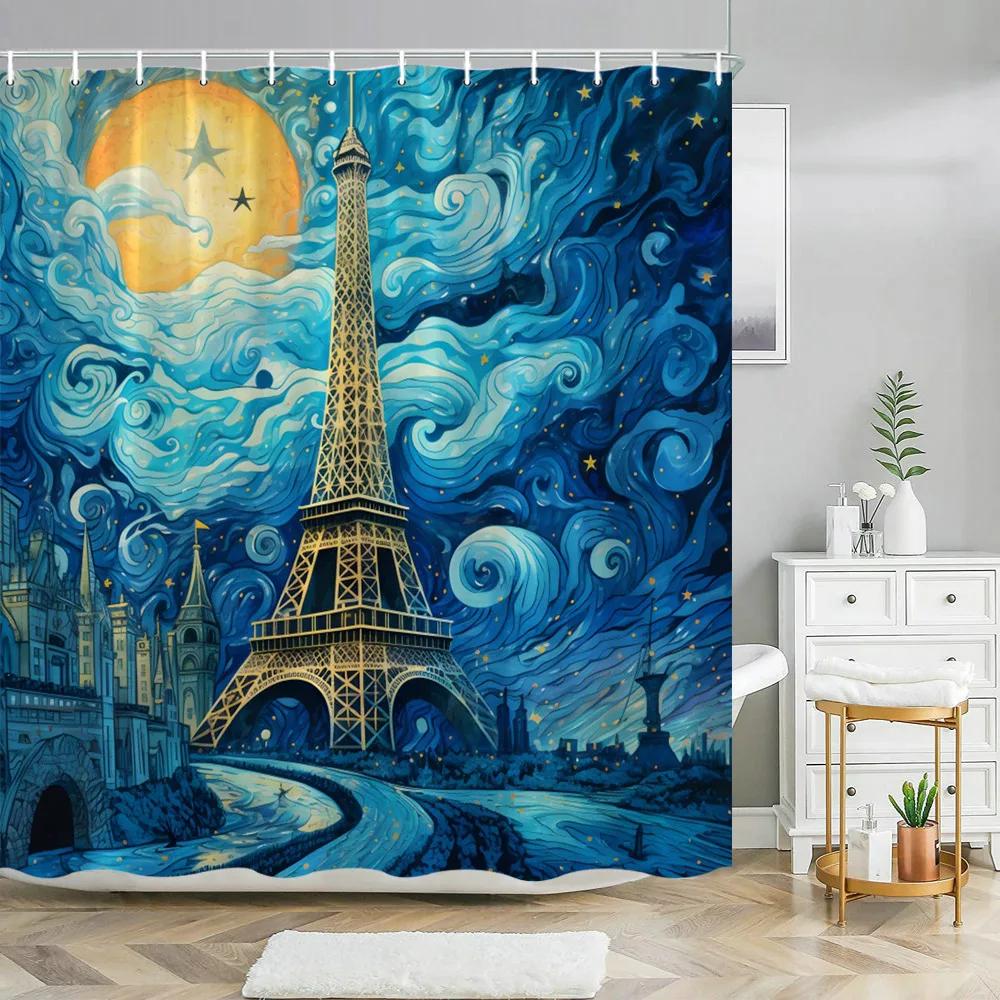 Abstract Art Impressionist Shower Curtain Beautiful Colourful Painting  Polyester Fabric Washable Shower Curtains Bathroom Decor