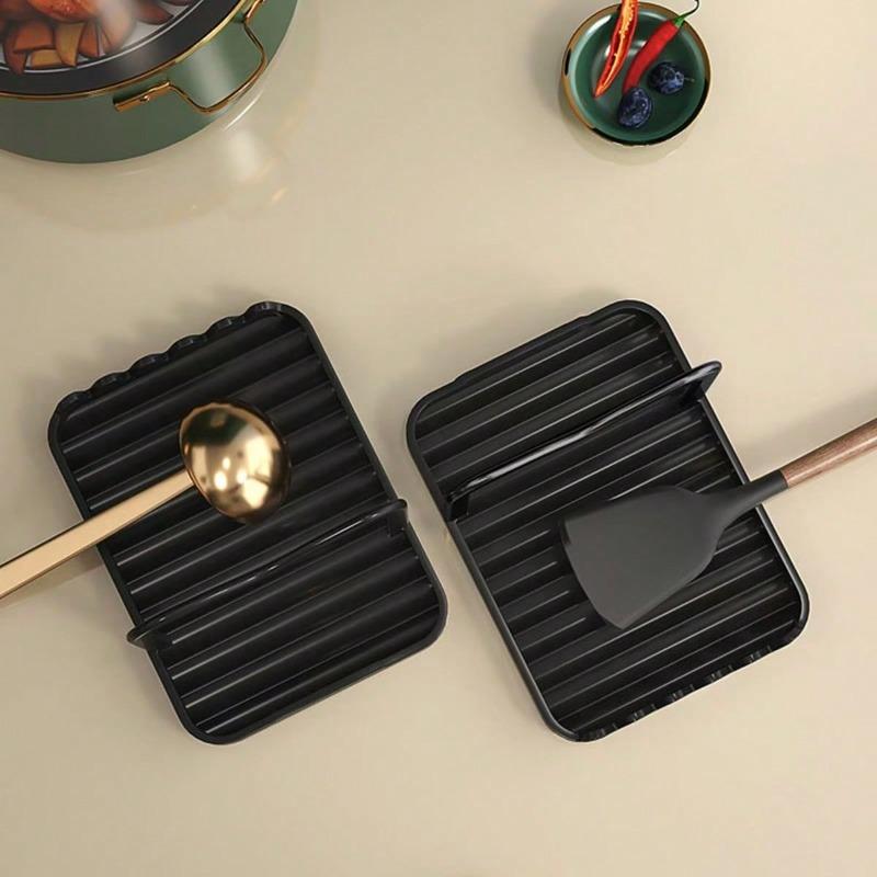 Topfdeckelhalter-Gestell, Inklusive Löffelhalter und Topfdeckelhalter, Küchenutensilienhalter, Schaberhalter und Topfuntersetzer, Kochplatten-Löffelhalter