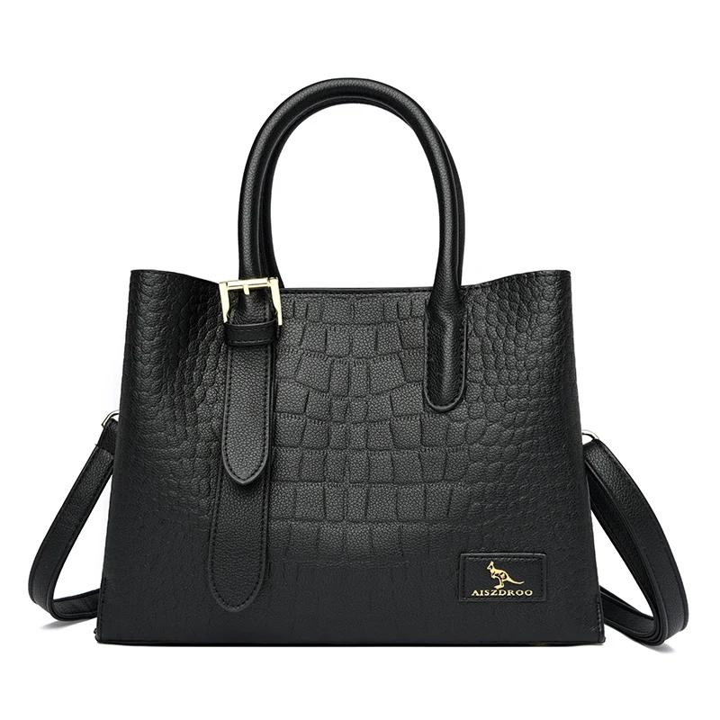 

Новые модные дизайнерские женские сумки-тоут из натуральной кожи, роскошные сумки через плечо из крокодиловой кожи, сумки из коровьей кожи в стиле ретро