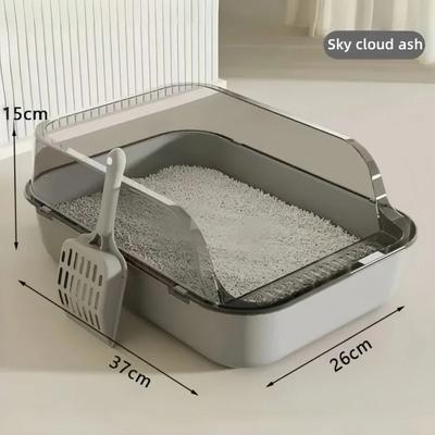 Bac à sable pour animaux de compagnie de grande capacité, bac à litière pour chat, bac à chat anti-éclaboussures, fournitures de nettoyage de toilettes pour chat, bac à litière pour chaton