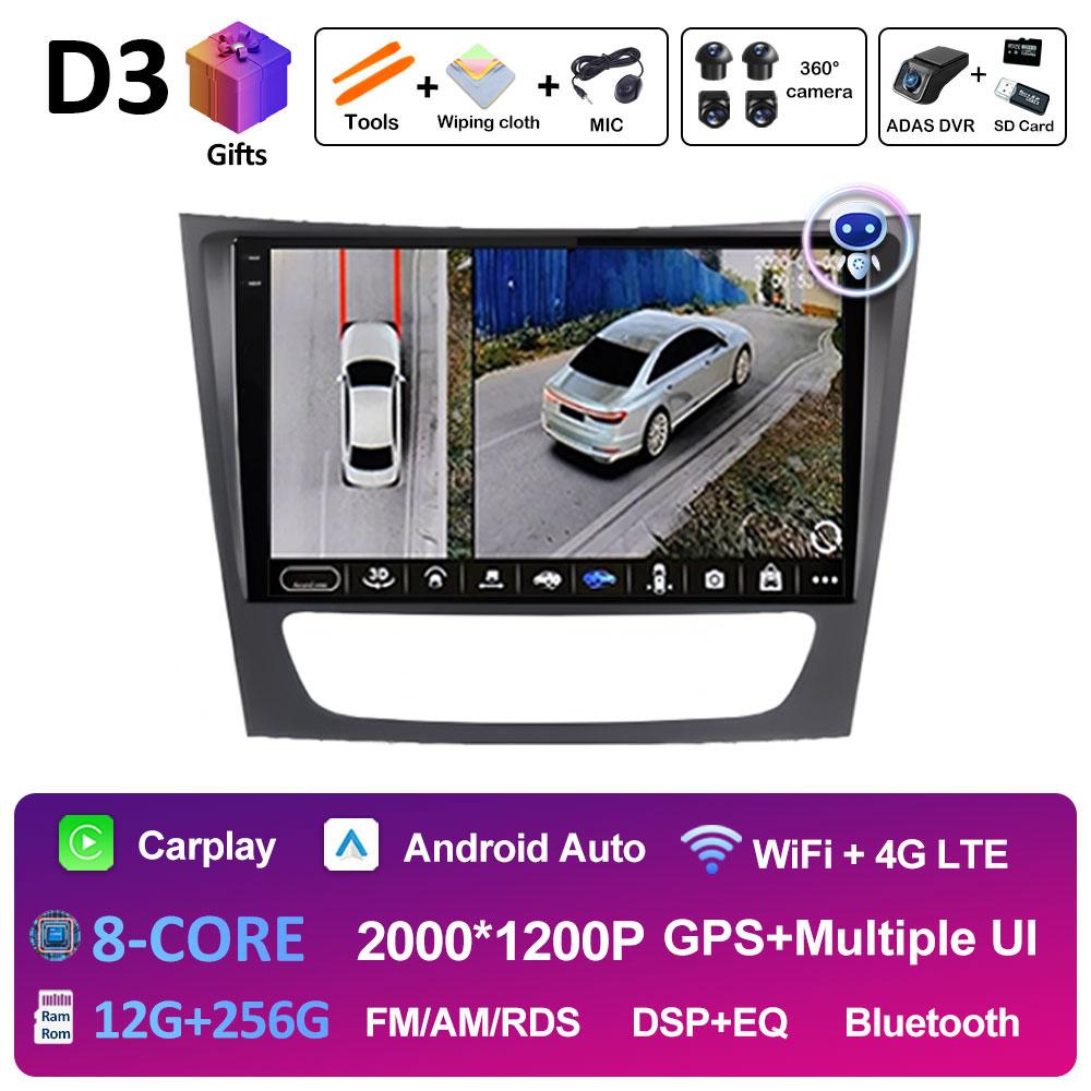 For Mercedes Benz E-class W211 2002 2003 2004 - 2008 GPS Navigation Wireless Carplay DSP Stereo Autoradio QLED IPS Screen WIFI