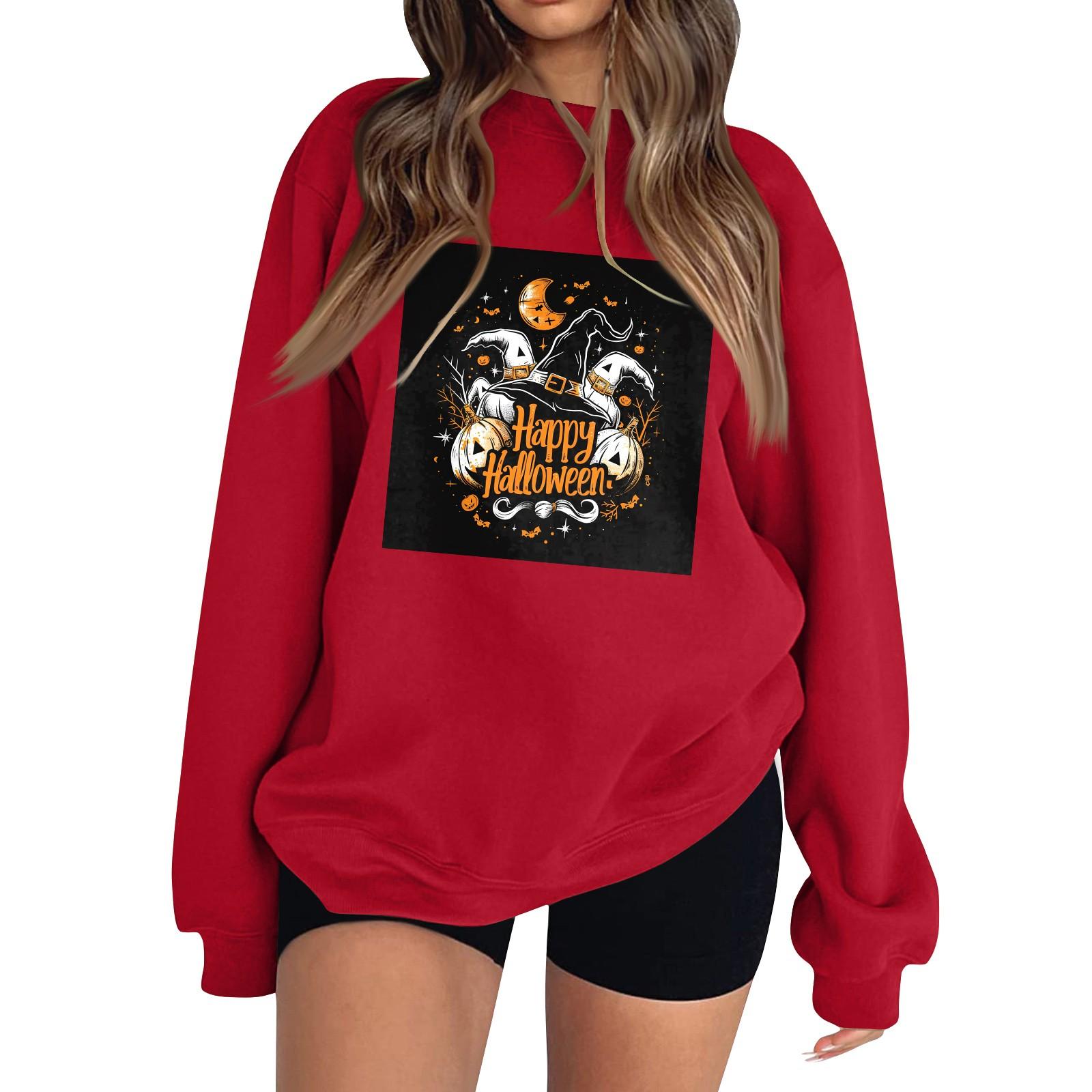 

Женская модная толстовка с длинным рукавом и круглым вырезом с принтом S красный