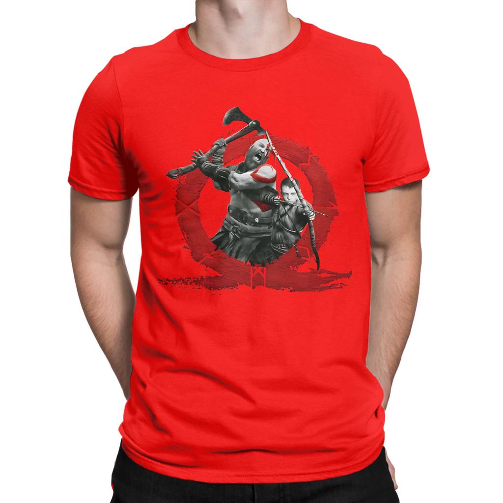 Kratos And Atreus Graphic 100 Cotton Tshirt God Of War Tops Tees For Unisex