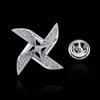 Crystal Pinwheel Men's Brooch - High-End Lapel Pin with Inlaid Zircon for Women's Accessories