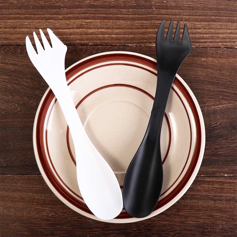 3 In 1 Utensils Plastic Spork Combo Travelling Gadget Cutlery Tableware Spoon Fork Cutter Travel Camping Hiking Picnic