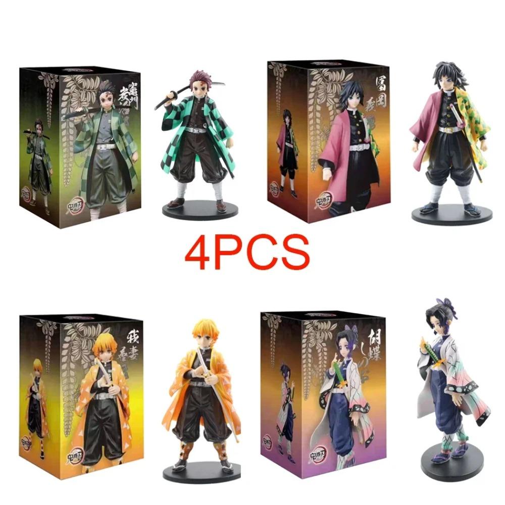 Anime Demon Slayer Figure Kamado Tanjirou Nezuko Action Figures PVC Model Toys Zenitsu Figurine Inosuke Kimetsu No Yaiba Figura
