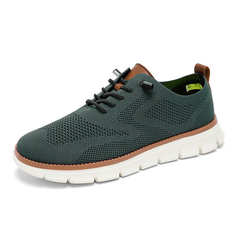 Lightweight Sports Shoes Lace-up Casual Men's Shoes Breathable Flying Woven Loafers