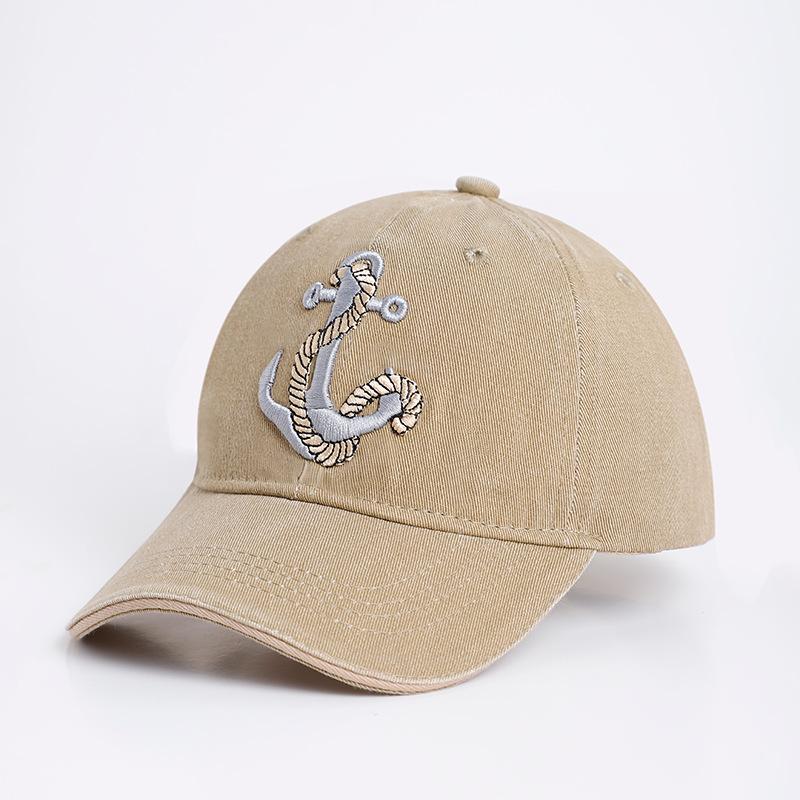 Hat Washed Anchor Embroidered Baseball Cap Spring Summer Men's and Women's Outdoor Old Shade Cap