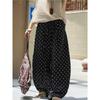 Johnature Summer Japanese Retro Polka Dot Wide-leg Casual Women Pants Casual Comfortable Loose High-waisted Trousers