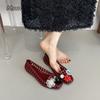 Fashion Transparent Crystal Jelly Sandals Hollow Out Slippers Korean Style Flat Shoes Women's Square Toe Shallow Slip on Ballet Loafers