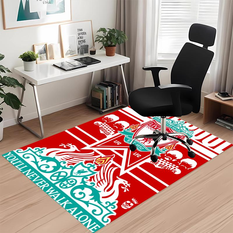 Liverpool Football Club Printed Carpet, for Office Chair Living Room Bedroom Kitchen Room Decor Gifts.