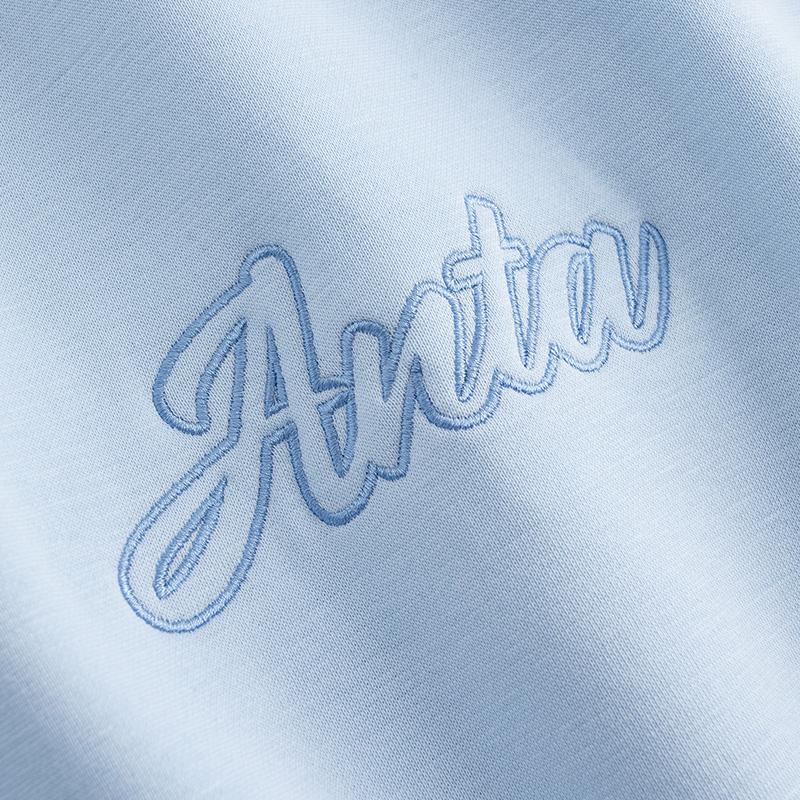 Anta Hooded Fleece Pullover Long Sleeve Knitted Casual Sweatshirt Unisex Sweatshirt Frost-Blue 972618705N-8