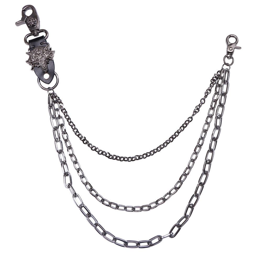 Soulcollision Catena per Cintura Punk Metal con Moschettone per Accessorio Moda Unisex