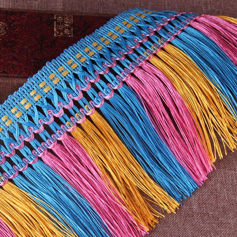 13 cm Szerokości Kolorowa Frędzlowa Lamówka Dekoracja Zasłon Etniczny Styl Koronka Frędzlowa Akcesoria Frędzlowe do Szycia DIY