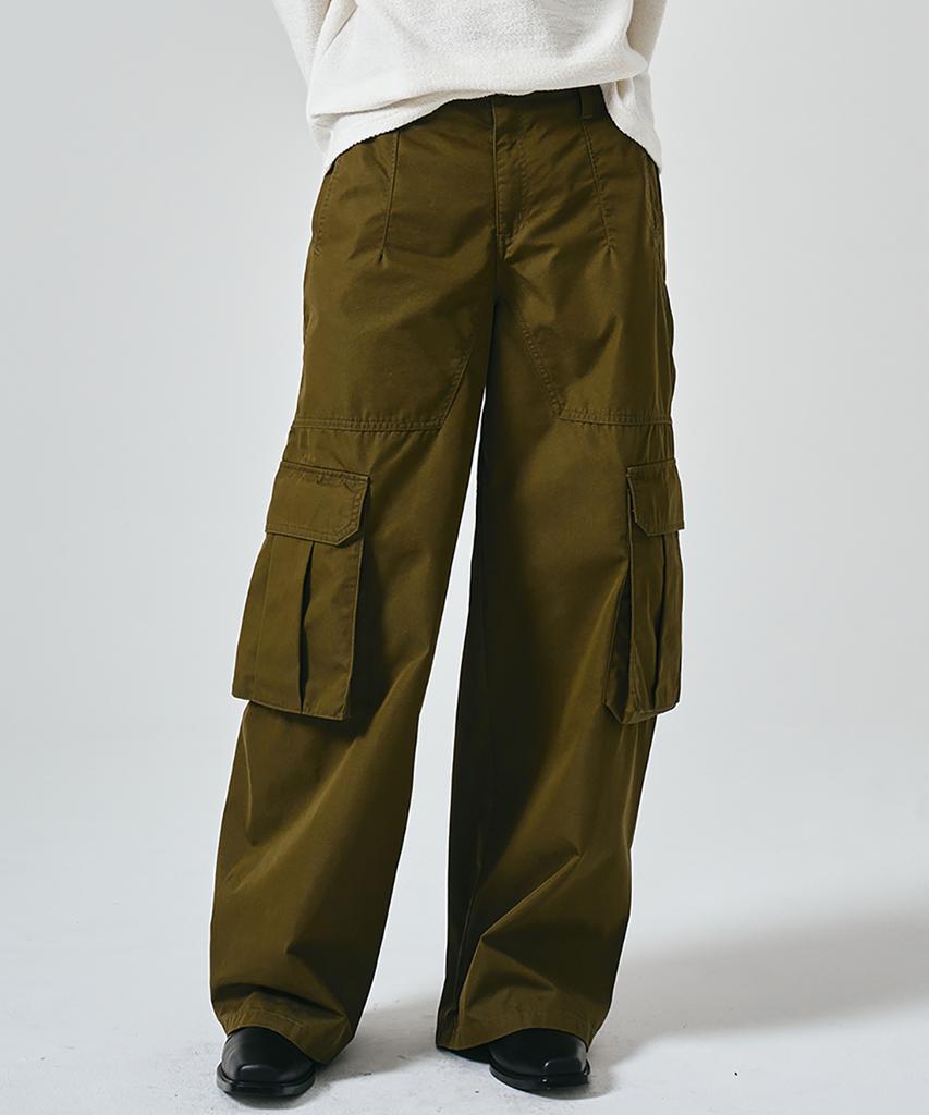 NOIRER Cotton Field Wide Pants (Khaki)