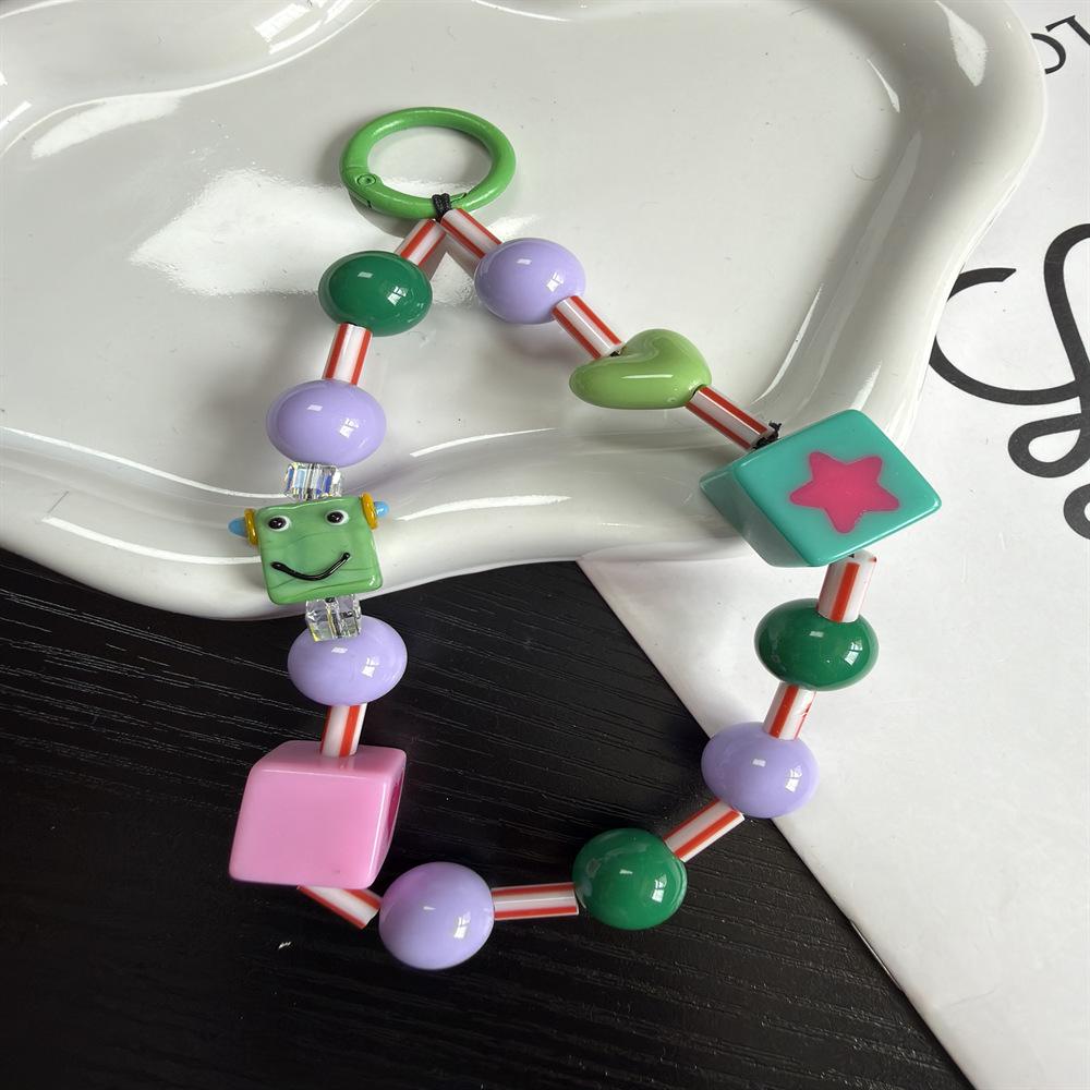 Charming Robot Beaded Pendant & DIY Phone Case Lanyard Chain