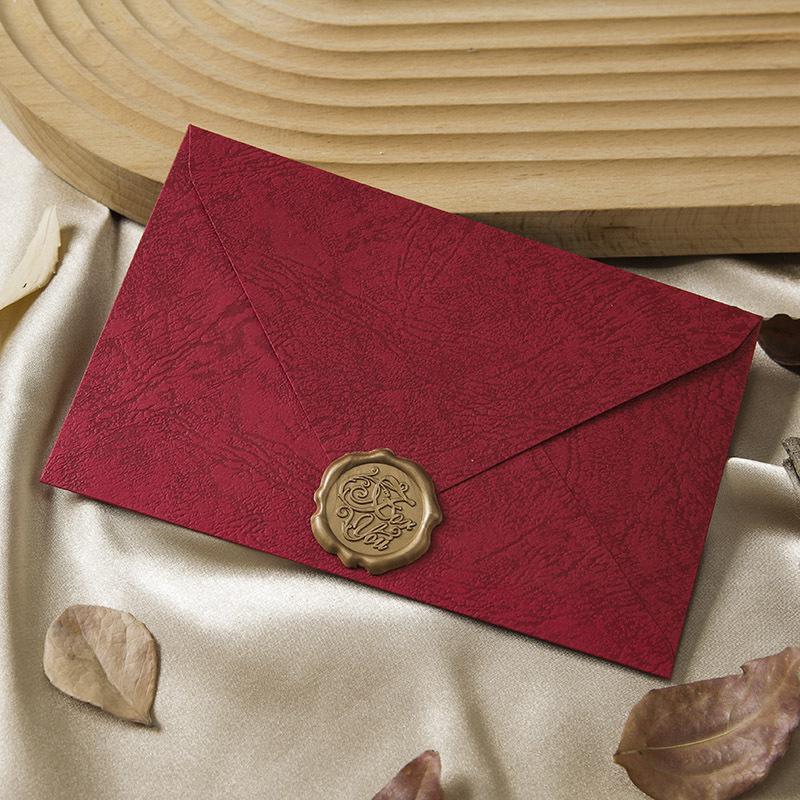 Retro Wood Grain Stationery Set: Love Letter, Postcard, Invitation, Greeting Card with Storage Bag & Sealing Wax