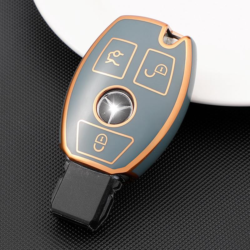 Applicable To Mercedes-Benz Key Cover, Old S-class C200L Bag A180 Shell GLA200 Buckle GLC260GLA Car Key Cover