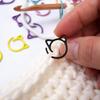 24Pcs Cats Shaped Knitting Markers Locking Stitching Markers for Crocheting Knitting, Crochet Locking Markers Rings