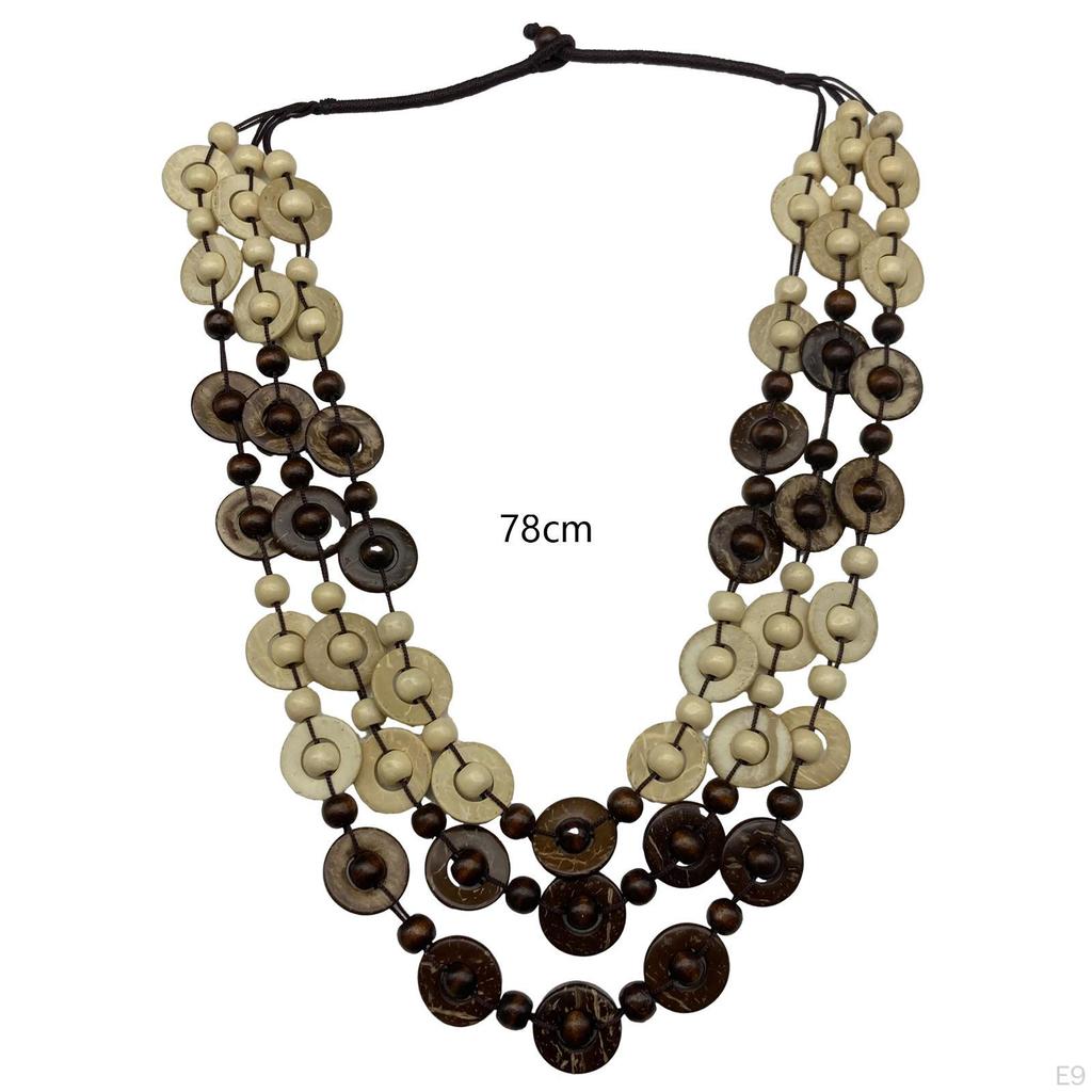 Bohemian Necklace Jewelry Costume Wood Bead for Women Lady Birthday