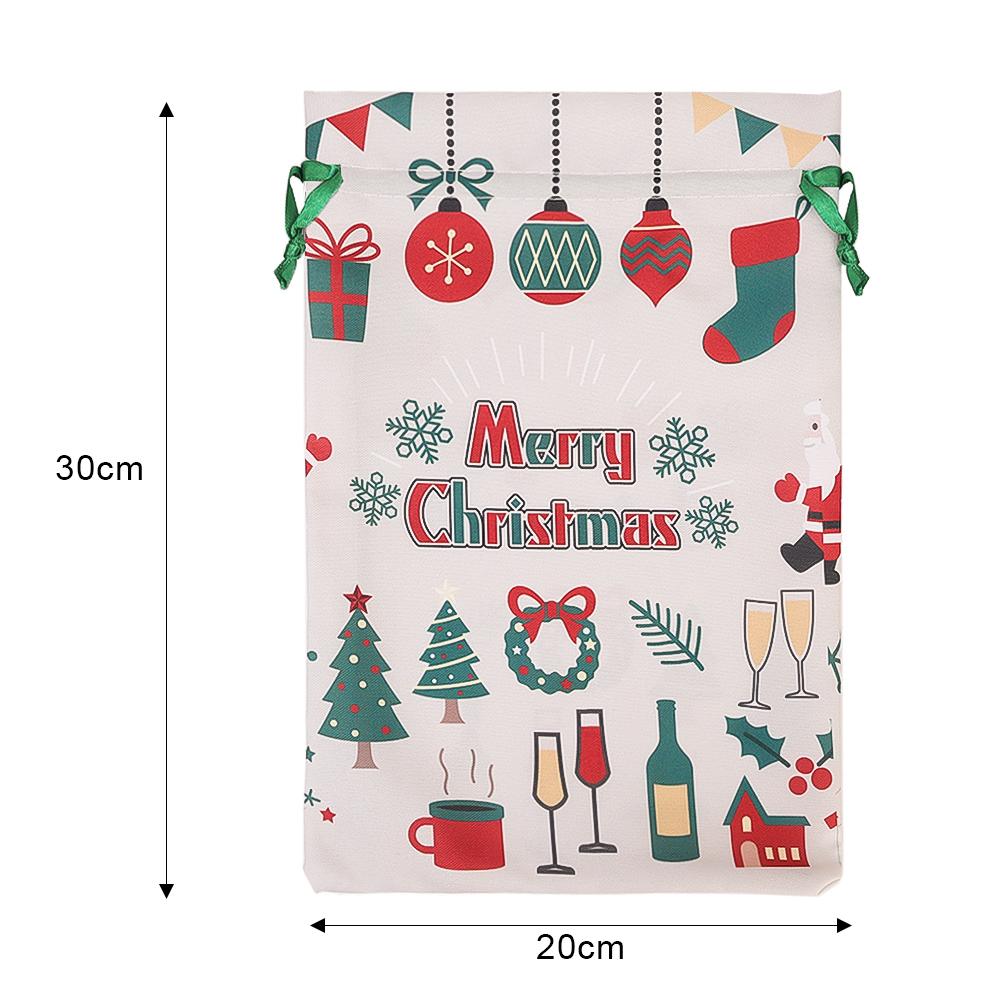 

Рождественские мешочки на шнурке, мультяшный Санта-Клаус, мешочек для конфет, сладостей, подарков, Рождество, Навидад, вечеринка, дом, многоразовые упаковочные мешочки, детский подарок 1Pc