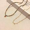 Vibrant Natural Stone Beaded Layered Necklace with Retro Pendant Choker Design for Women