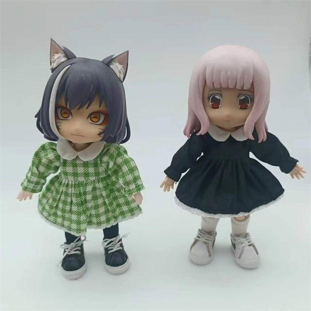 Handmade Printed Dresses Fashion Doll Clothes Skirt Dolls Tops  1/11 OB11 Dolls/1/12 BJD