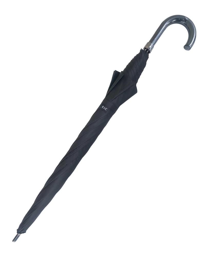 Large Automatic Fiberglass Teflon Black Men's Umbrella, 75cm, One-Touch Opening, Durable, Lightweight, Rib, Water-Repellent,