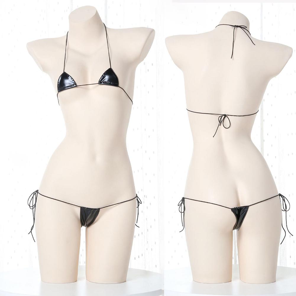 Halter Lace-up Lingerie Patent Leather Lingerie Sexy Lingerie