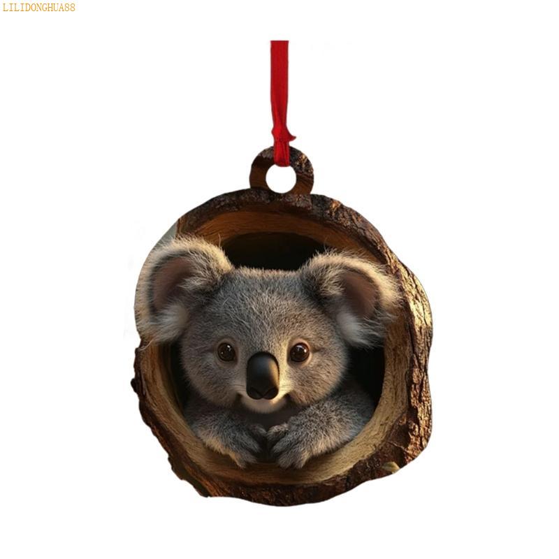K1AE Festival Owl Styles Christmas Tree Hanging Ornament Craft of Sturdy 2D Acrylic Accessory for Home Decoration Use