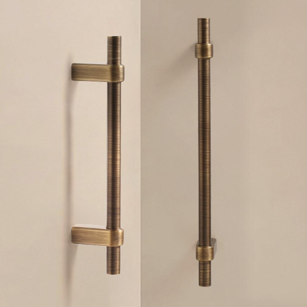 Dooroom Solid Brushed Brass Furniture Handles Modern Industrial Style Cupboard Wardrobe Dresser Shoe Drawer Cabinet Knobs