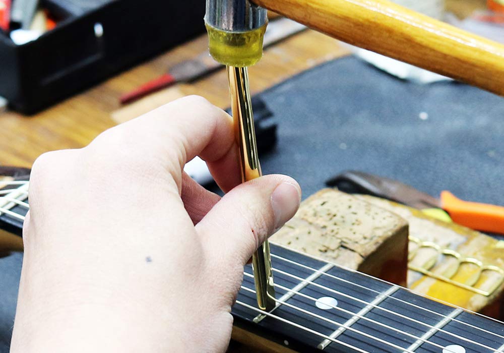 HOSCO Luthiers Tools Fret Setter, Brass, 7mm Diameter X 100mm Length, TL-FS10