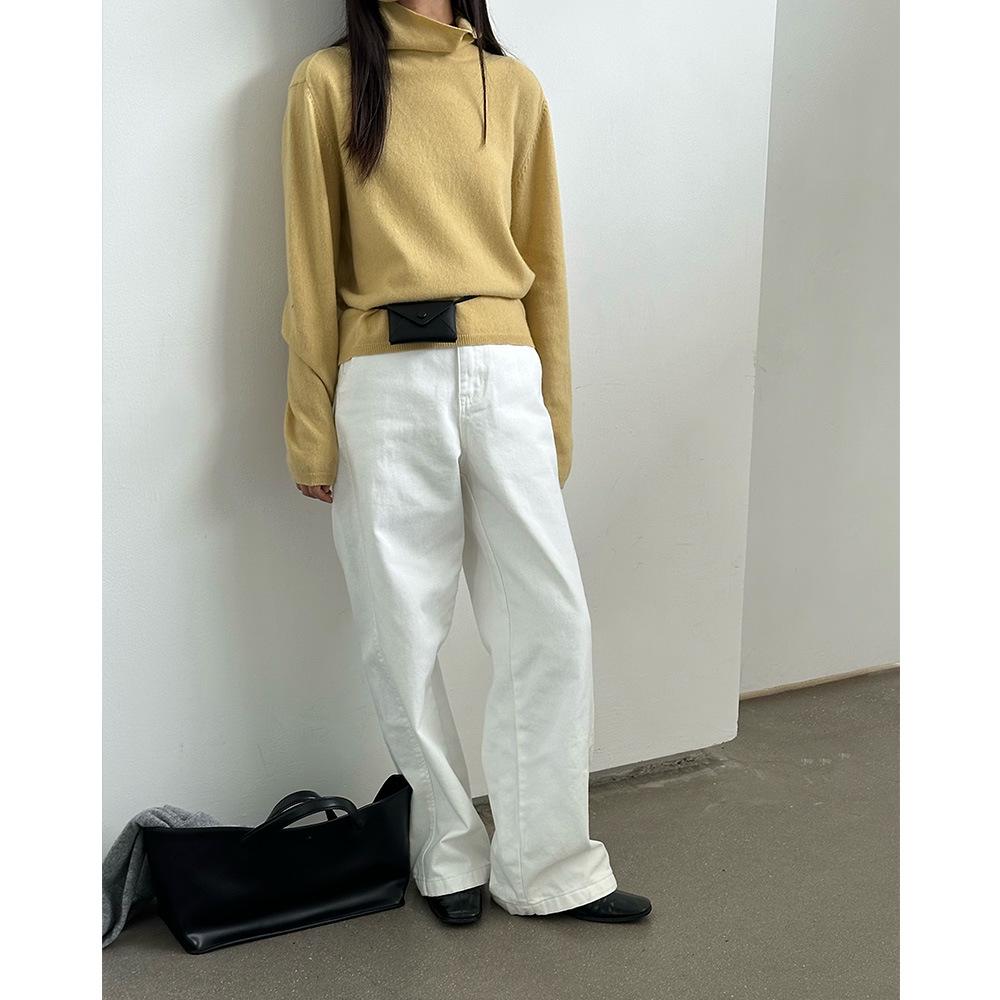 Everture Women's Korean Loose Fit Wool Long-Sleeve Turtleneck Top for Winter