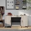 Desk Grey Sonoma 140 X 50 X 75 Cm Engineered Wood