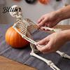 Compact Halloween Figurines for Tables Realistic Skeleton Figure, 40cm Posable Joints Hanging Skull Decoration, Weather Resistant Ornaments