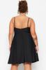 Women's Style Plus Size Black V-Neck Woven Dress