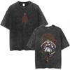 Hot Sale Anime Frieren Beyond Journey's End Vintage Washed T-shirt Men's Women Clothing Fashion Short Sleeve Trendy Streetwear for Daily Looks